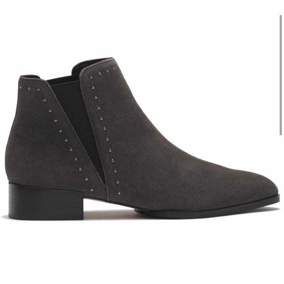 NWOB Donald J Pliner Gavi Oily Suede & Stud Slip On Ankle Bootie Gray Size 9.5 - Picture 3 of 11